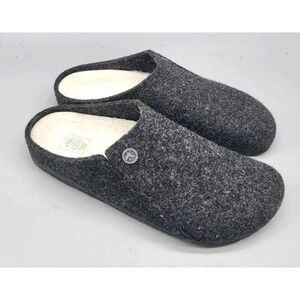 Birkenstock Zermatt Gray Wool Felt Shearling Slippers Sz 40/ W 9-9.5 M 7-7.5